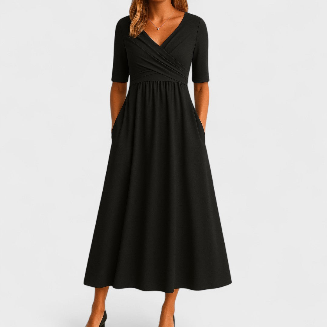 Graceful Wrap Waist Maxi Dress