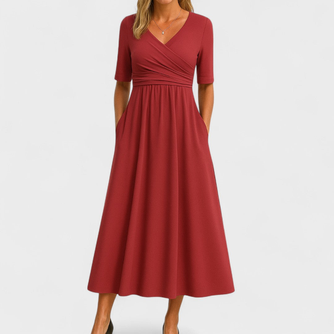 Graceful Wrap Waist Maxi Dress