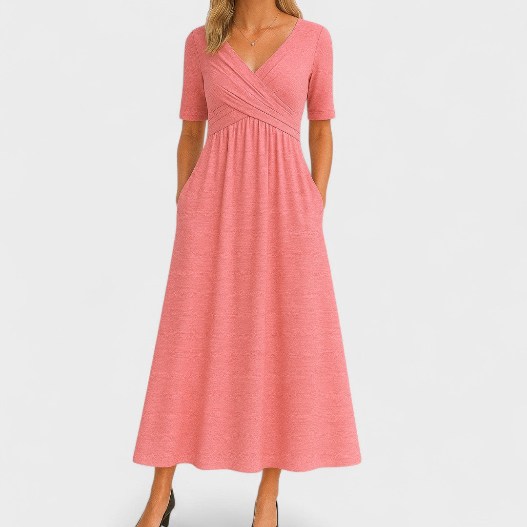 Graceful Wrap Waist Maxi Dress