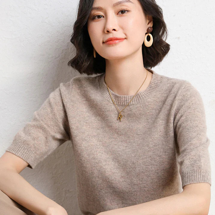 Women’s short sleeve knitted T-shirt
