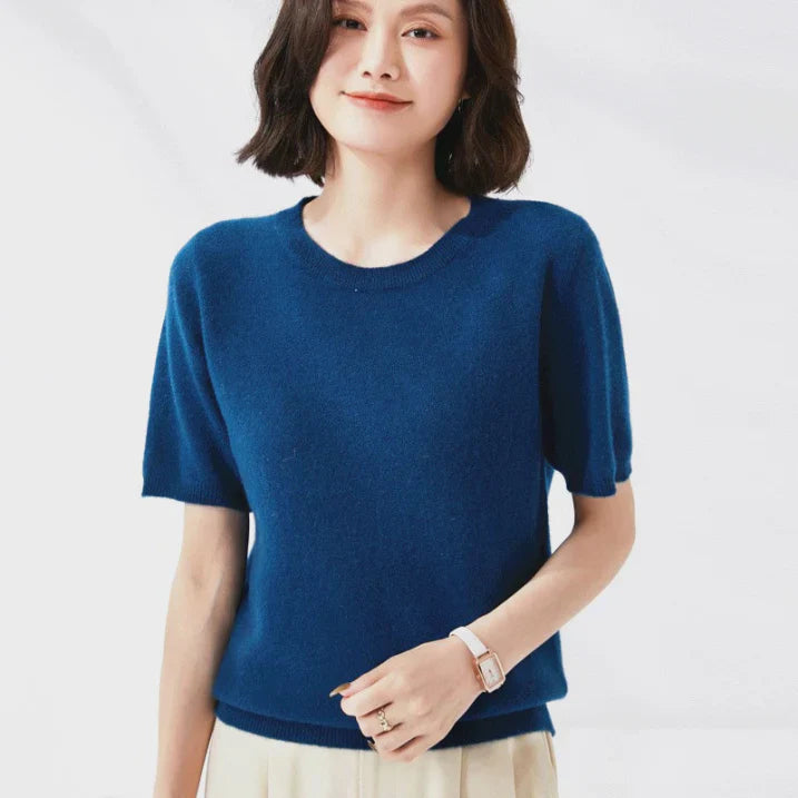 Women’s short sleeve knitted T-shirt