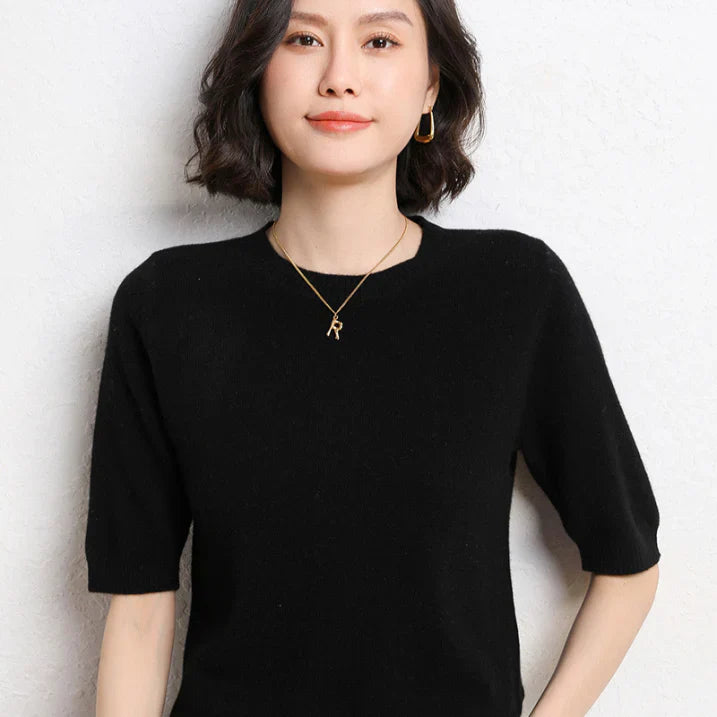 Women’s short sleeve knitted T-shirt