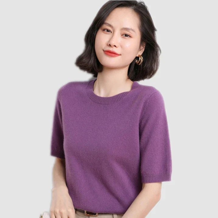 Women’s short sleeve knitted T-shirt