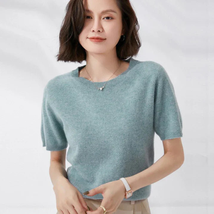 Women’s short sleeve knitted T-shirt