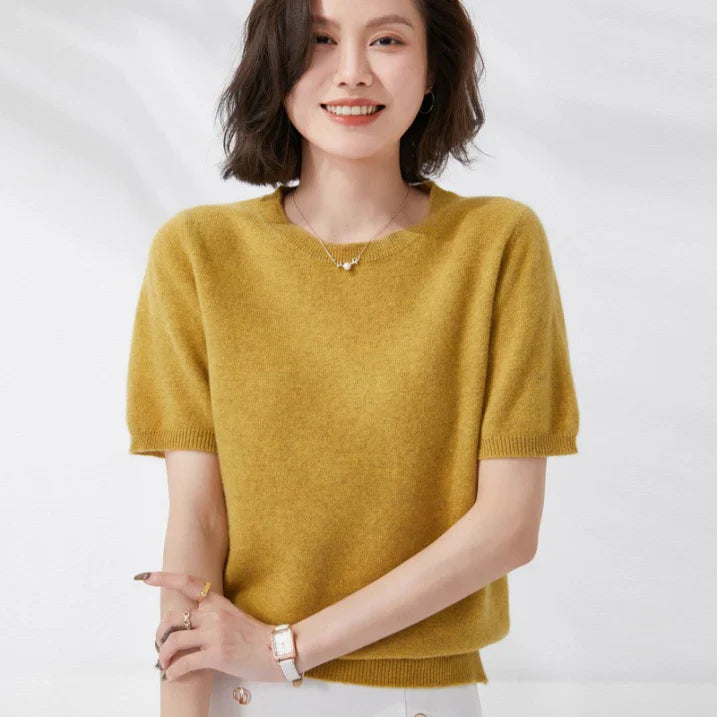 Women’s short sleeve knitted T-shirt