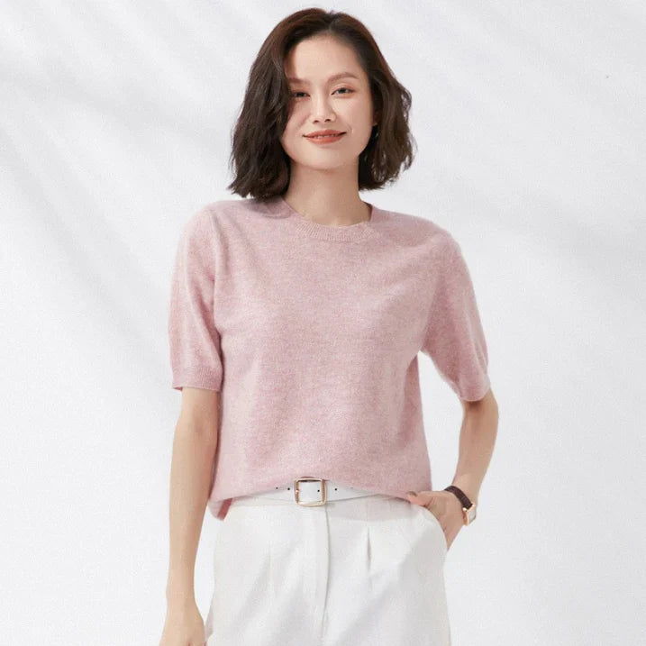 Women’s short sleeve knitted T-shirt