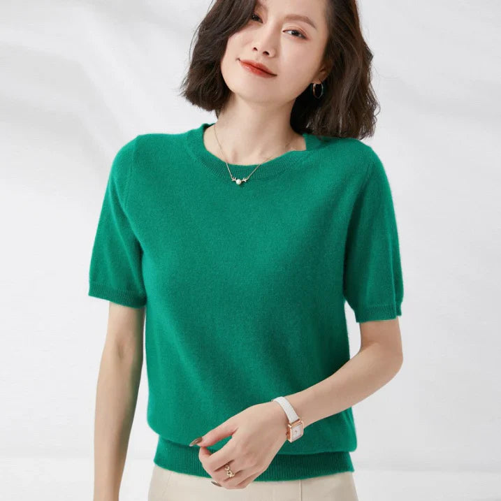 Women’s short sleeve knitted T-shirt