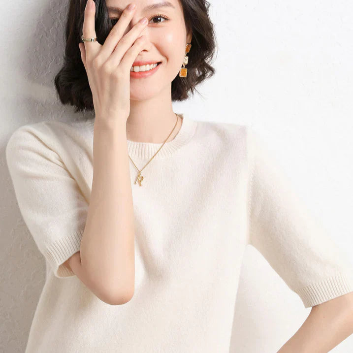 Women’s short sleeve knitted T-shirt