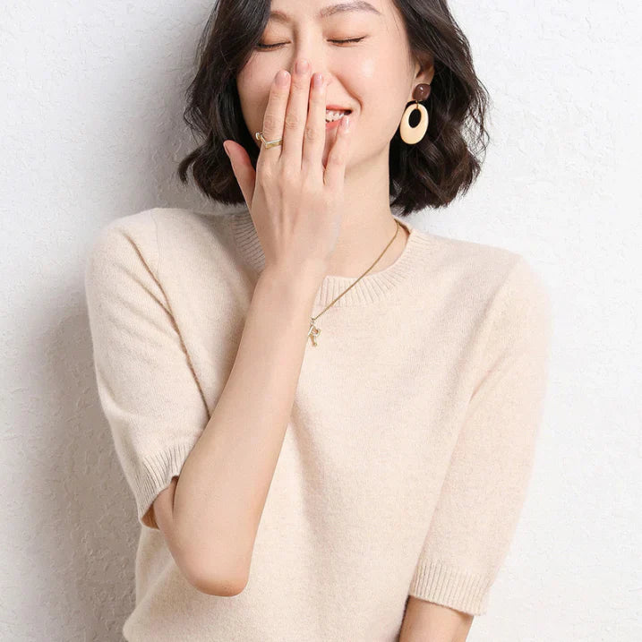 Women’s short sleeve knitted T-shirt