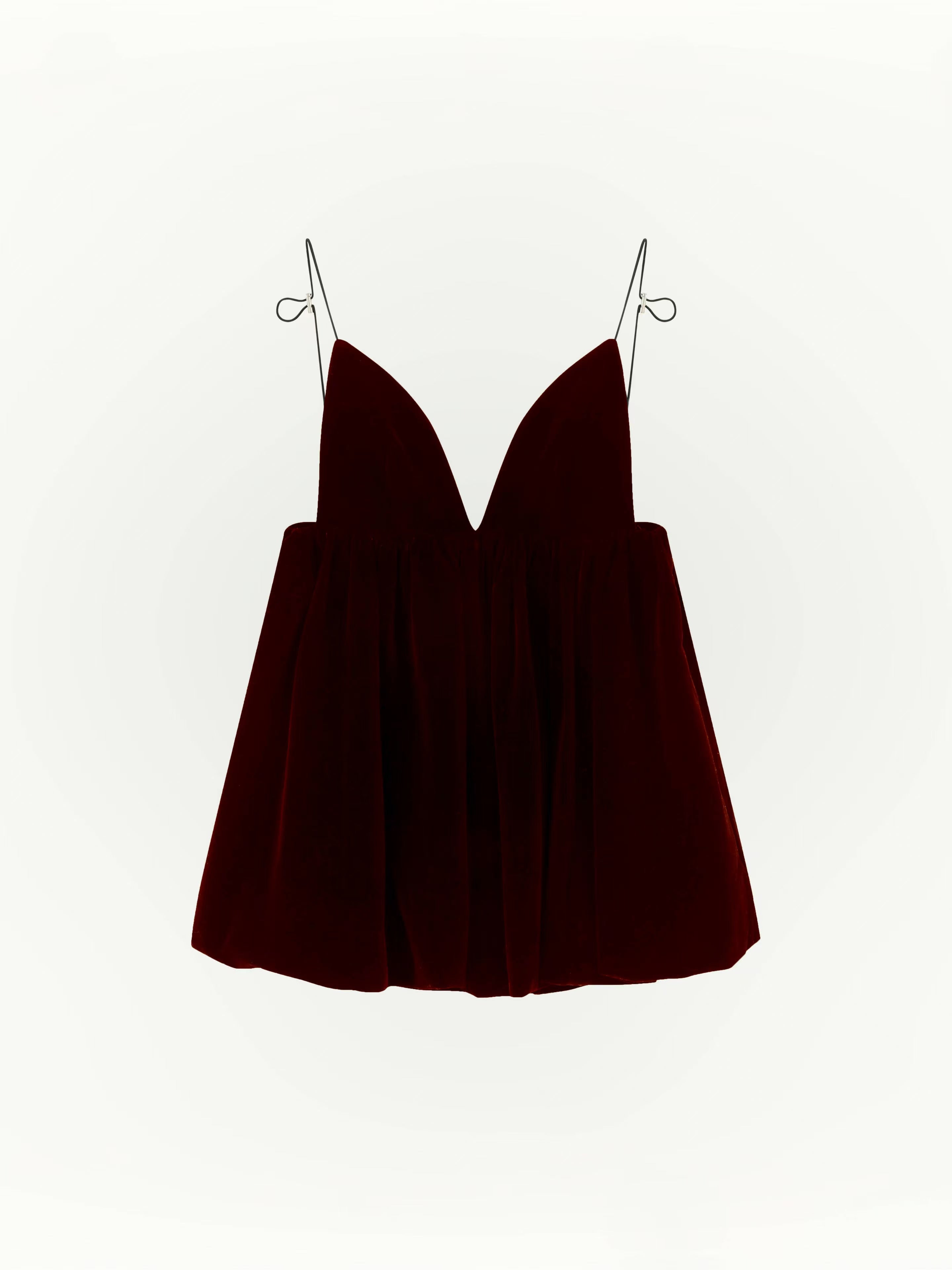 Velvet Deep-V Spaghetti Strap Mini Dress