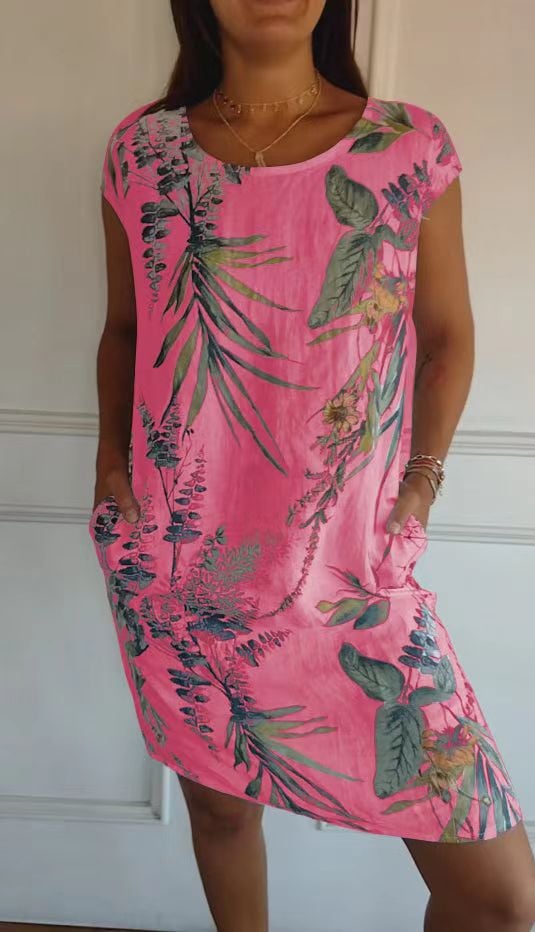 Botanical Breeze Pocket Shift Dress