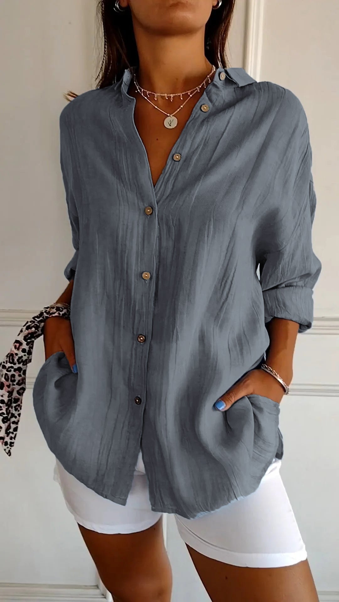 Women’s relaxed button-down shirt