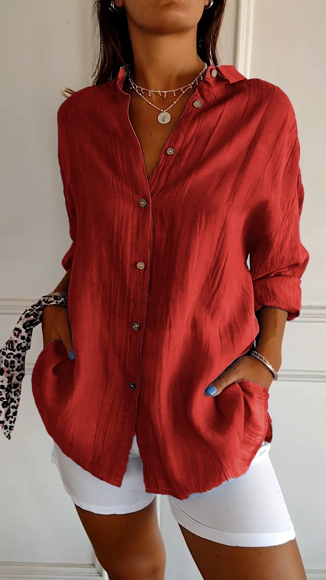 Women’s relaxed button-down shirt