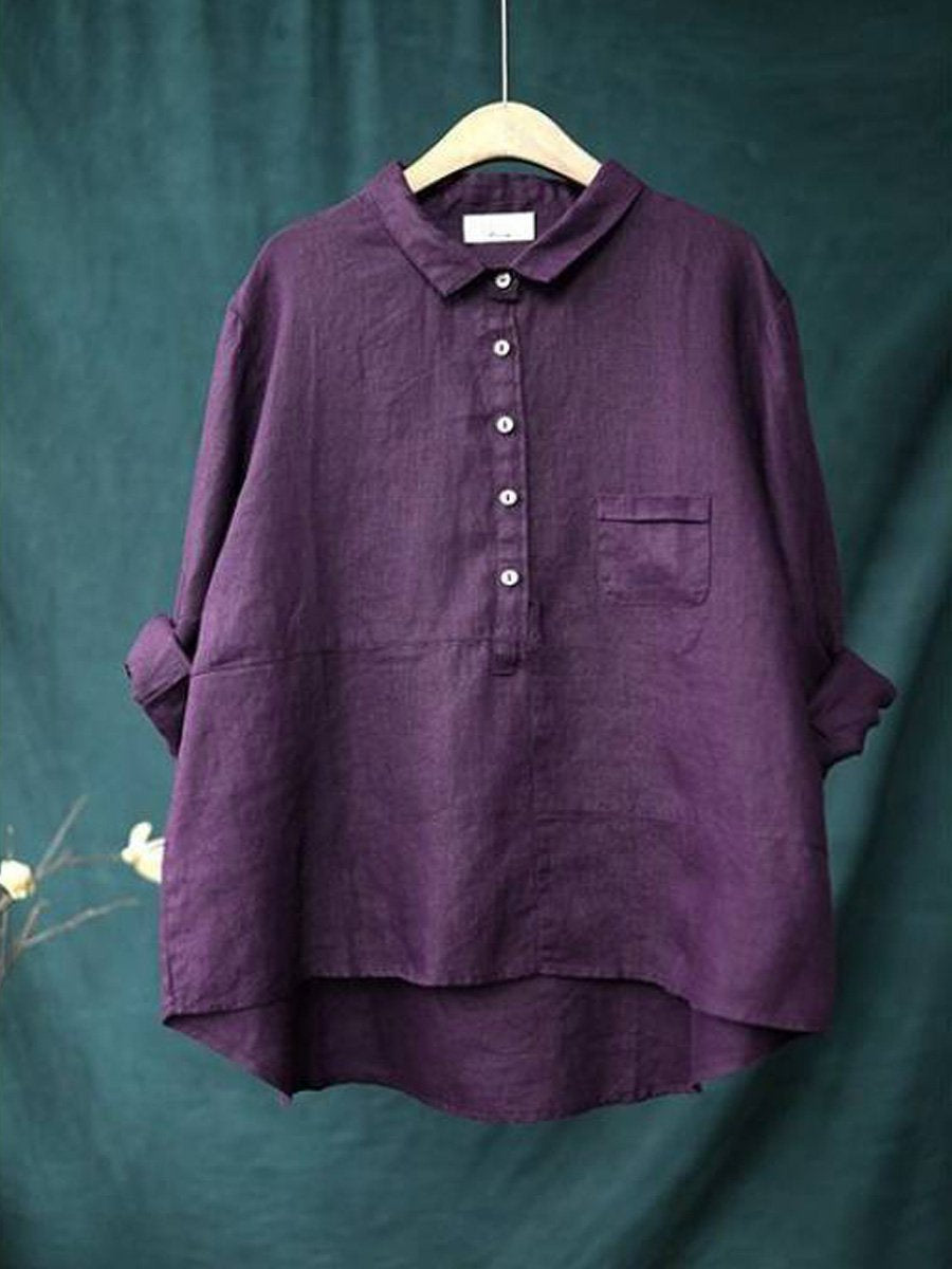 Women’s lapel neck long sleeve shirt