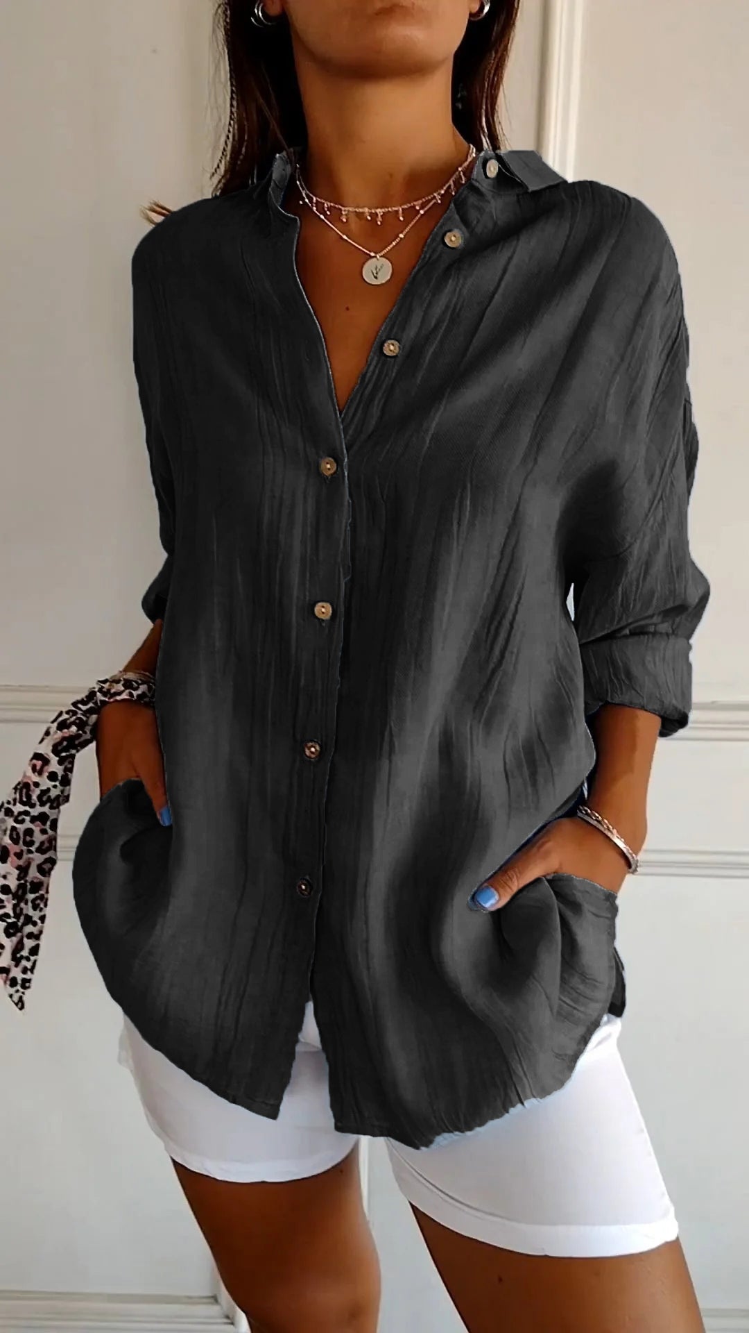 Women’s relaxed button-down shirt