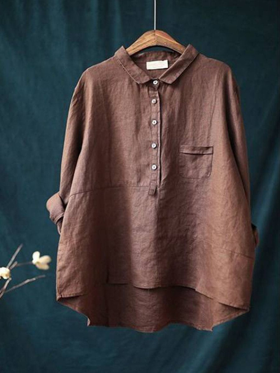 Women’s lapel neck long sleeve shirt
